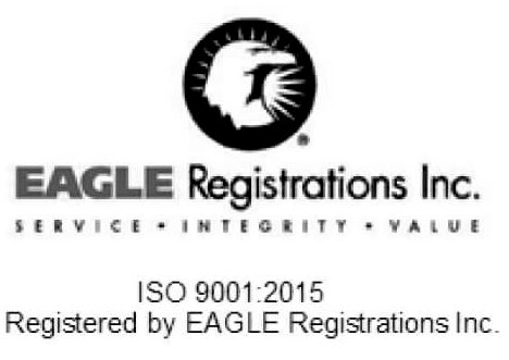 black and white ISO 9001:2015 Certification logo